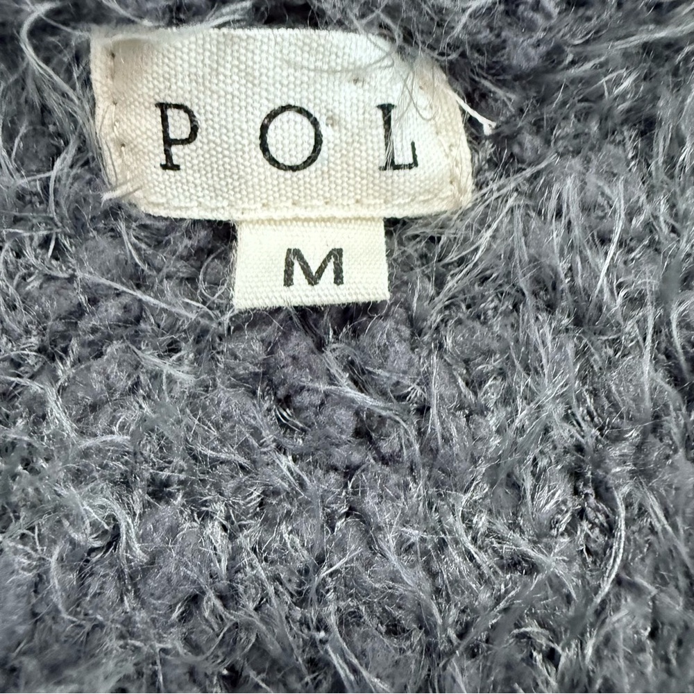 POL Anthropologie Gray Eyelash Knit Long Duster Cardigan Size M - Picture 5 of 7